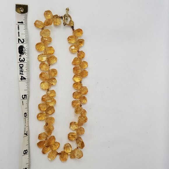 Gorgeous Pear Shaped Yellow Citrine Stone Necklace - Picture 2 of 8